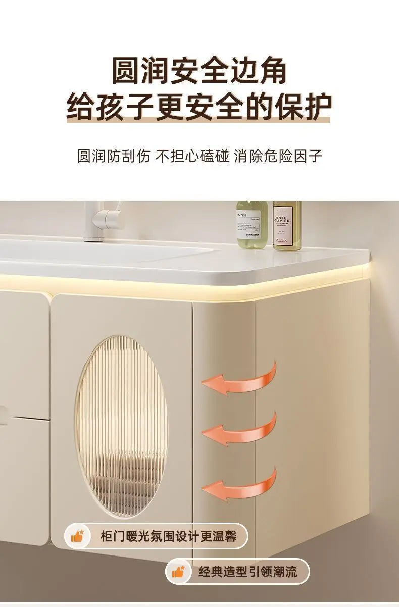 Mirror Floating Bathroom Cabinet Sink Drawer Shelves Vanity Bathroom Cabinet Modern Storage Armoire De Rangement Accessories