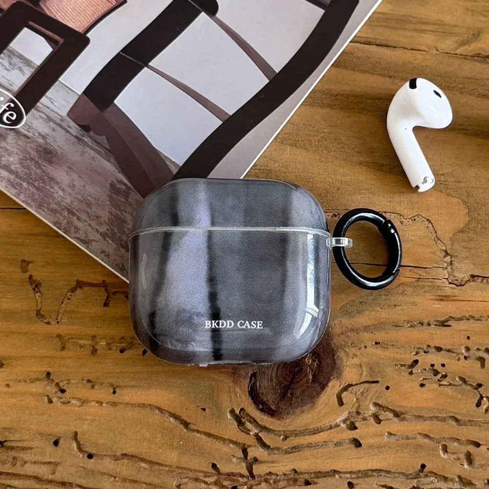 Simple Style Graphite Grey Gloss Soft Protective Case for AirPods 1 or 2 Pro 2 4 3nd Generation Earphone Fundas Shockproof Coque