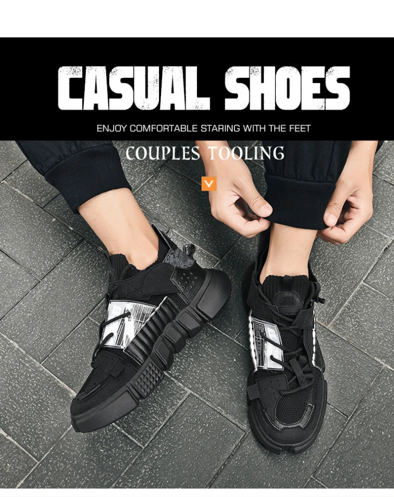 Men's Shoes For Enlightenment In Autumn New Breathable Super Hot Couple Shoes For Men's Korean Style Color-Blocking Personality