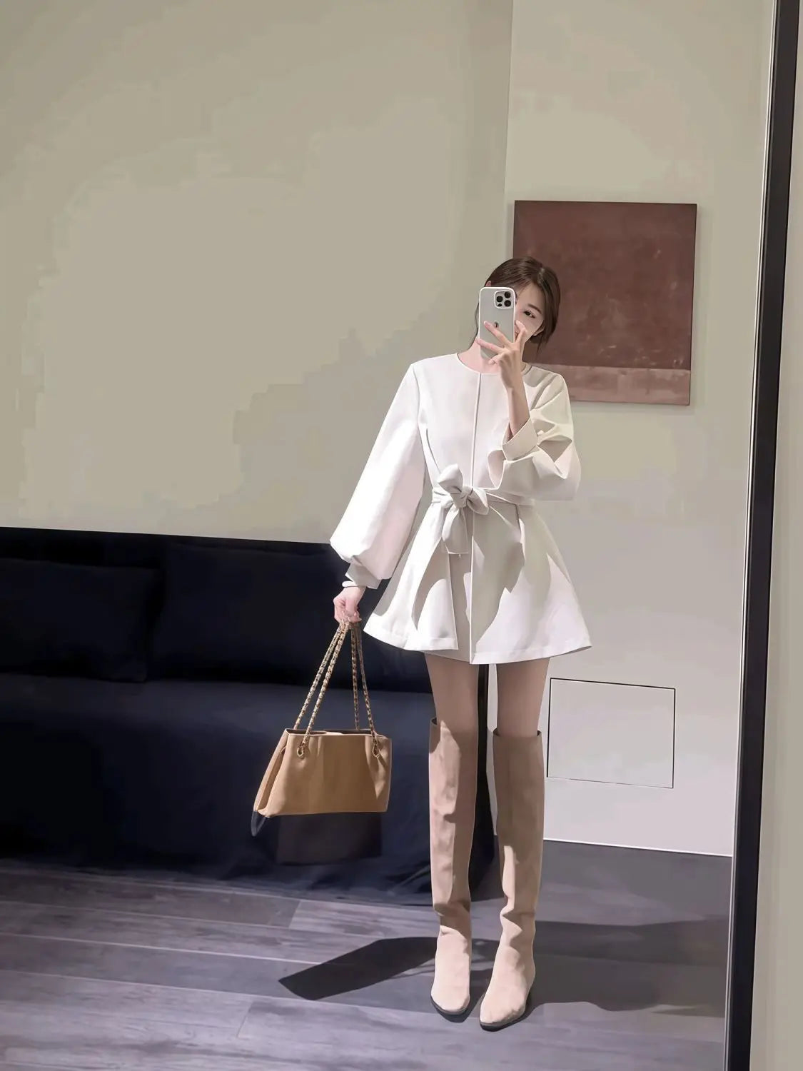 Suit Skirt 2025 Autumn New Style Design Lantern Sleeve Small Suit Jacket for Women