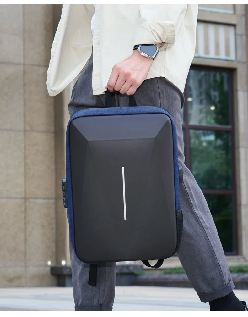 USB Hard Shell Computer Backpack Men's Fashionable Senior high school College Student Schoolbag Large Capacity Business Backpack