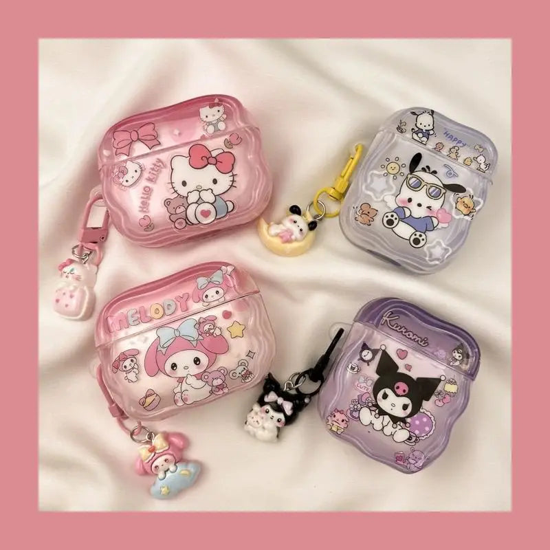 Cute Cartoon Case for AirPods 4 Protective Case for AirPods Pro2 Pro3 Pro 3 2 1 Headphone Case with Keychain