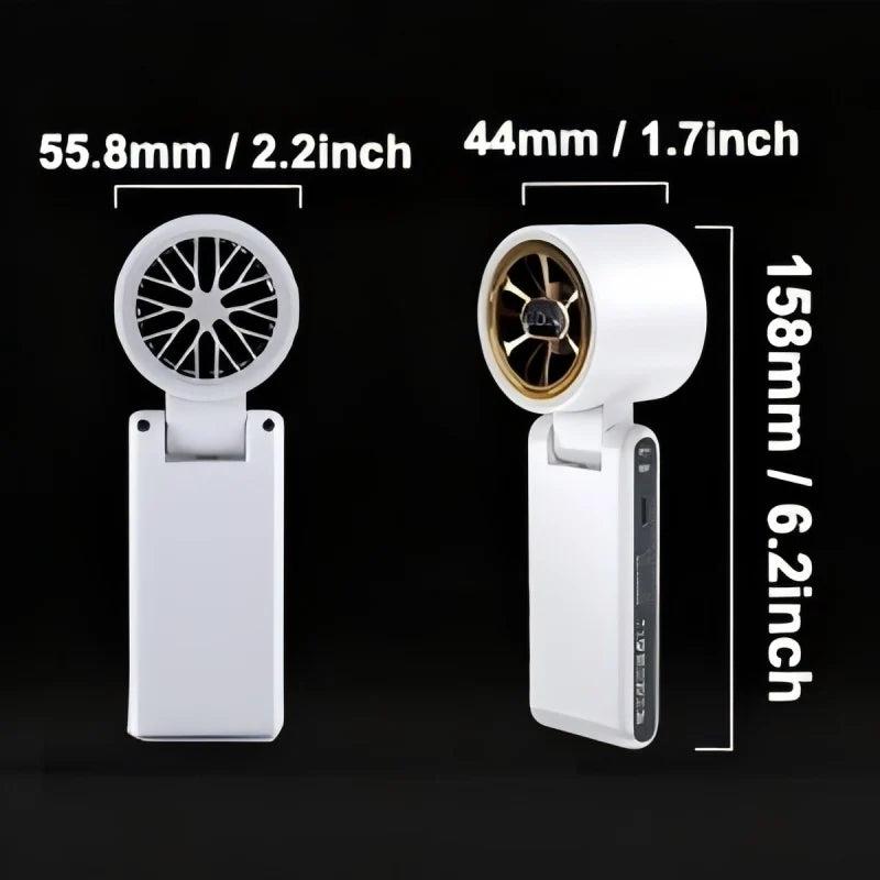 Fan - Handheld/Waist Clip/Neck-Wear Fan, 5-Speed Adjustment, 5000mAh Battery, 20-Hour Extended Run Time (Black/White/Pink)