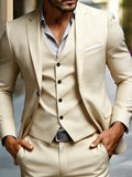 Men's three-piece suit, wedding outfit, suit and pants with vest, formal attire for important occasions.