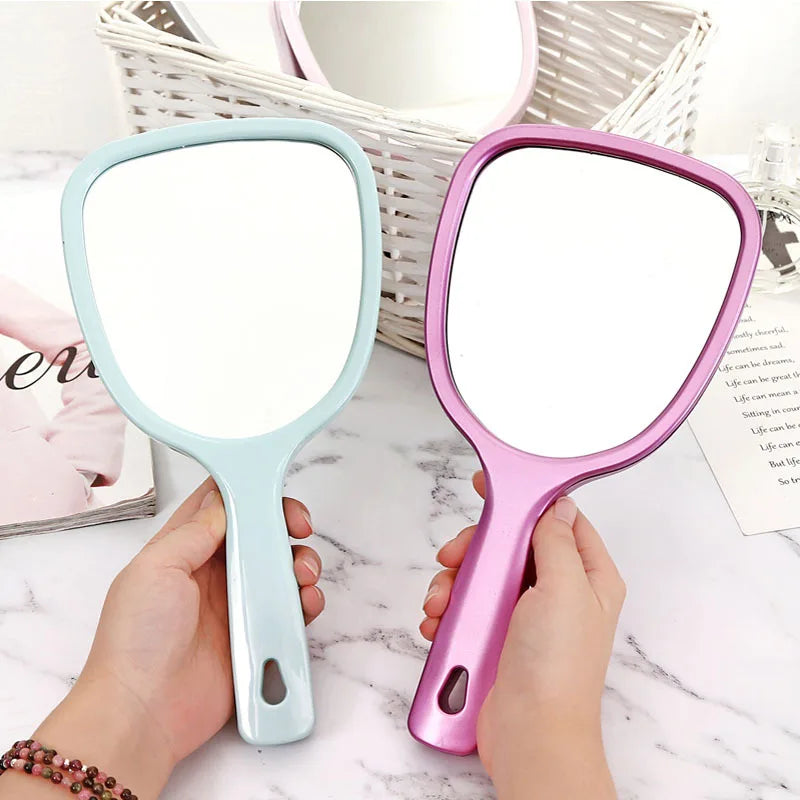 Dormitory Small Makeup Mirror Mini Portable Portable Mirror Small Handheld Handle Mirror Beauty Salon Makeup Mirror