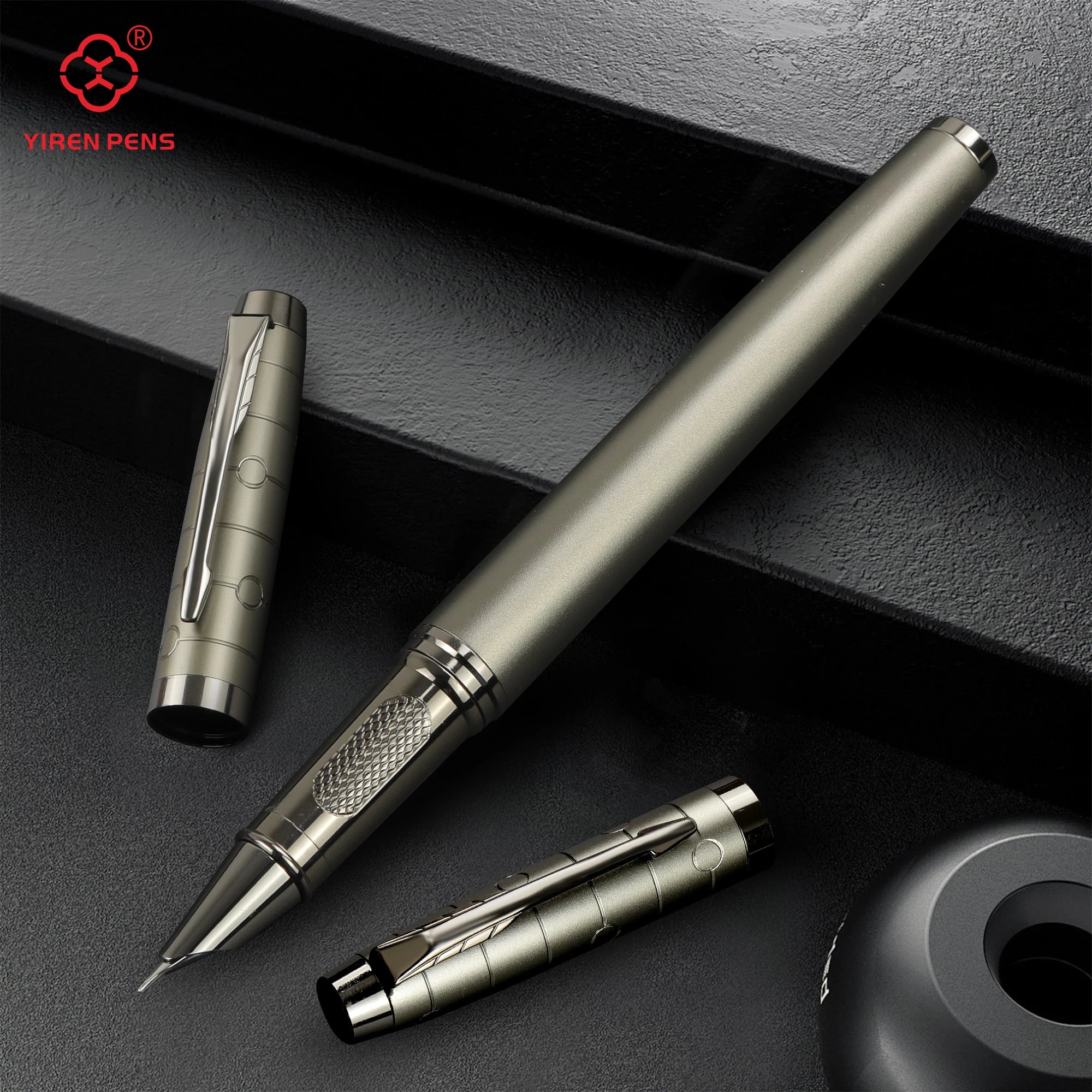 1 PC Fountain Pen, Professional Gunmetal Metal Pen, Stylish and Sturdy,Distinguished, Mechanical Feel,Metallic Touch,Luxury Pen