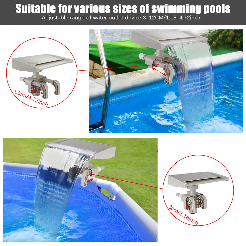 Pool Waterfall Relaxing Waterfall Cascade  Ground Swimming Pool Fountain Spillway Attachment Detachable PVC Pool Cascade