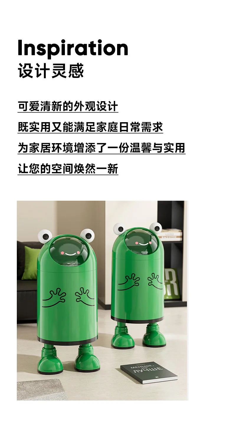 Trash can large large capacity living room kitchen household waste basket sealing sliding cover double layer no bending trash