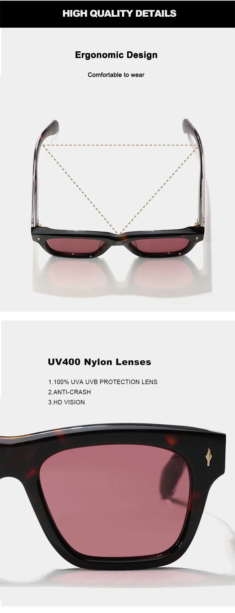 Sunglasses for Men Women Top-quality Handmade Square Acetate SCASH Luxury Brand Designer Outdoor Sports UV400 Trendy SUN GLASSES