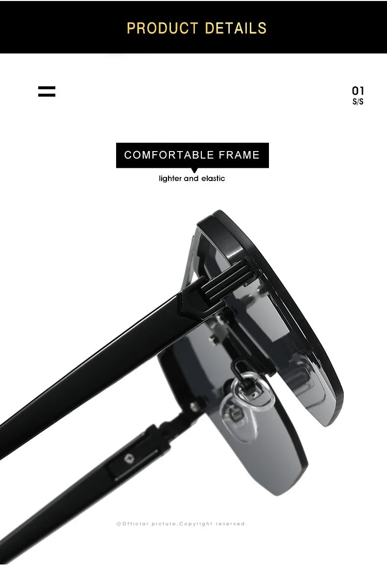 Men's Metal Sunglasses Square Half Frame Rice Nails Casual Trend Personality Retro Fashion Outdoor Sports Eyeglasses