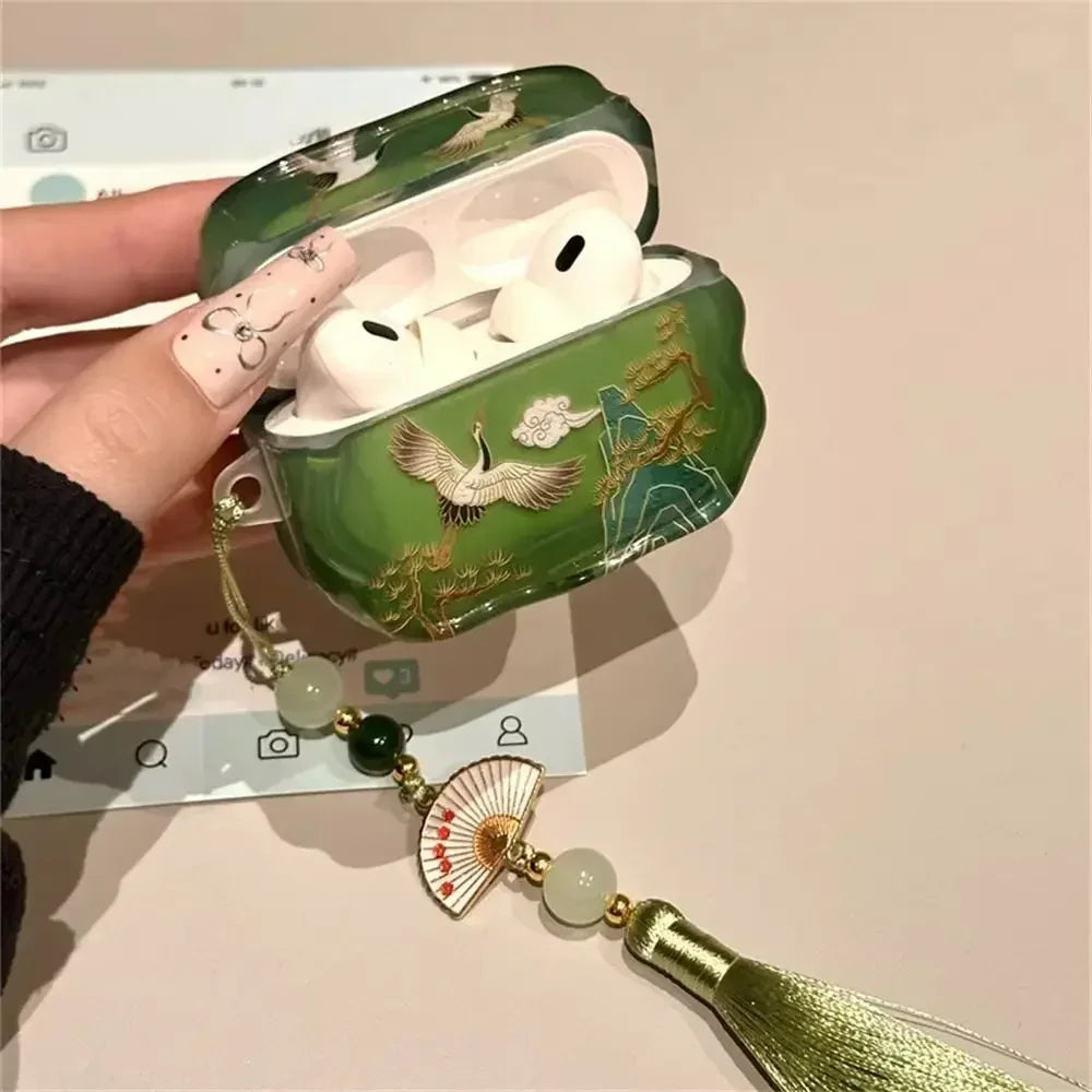 New Cartoon Anti-Fall Earphone Case for AirPods 1/2/3/4/pro/pro2/3  Tassels Dustproof Shockproof Silicone Earbuds Protective Box