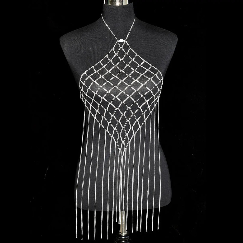 Fashion A Long, Fringed Dress Sexy Women's Body Jewelry Party Street Photo Punk Bras Dress Accessories Festival Birthday Gift