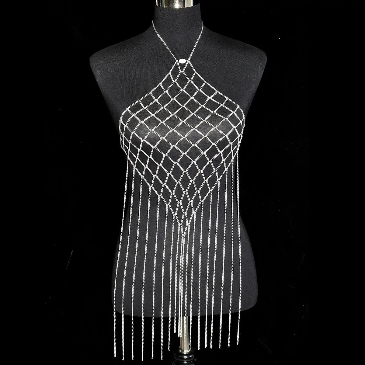 Fashion A Long, Fringed Dress Sexy Women's Body Jewelry Party Street Photo Punk Bras Dress Accessories Festival Birthday Gift