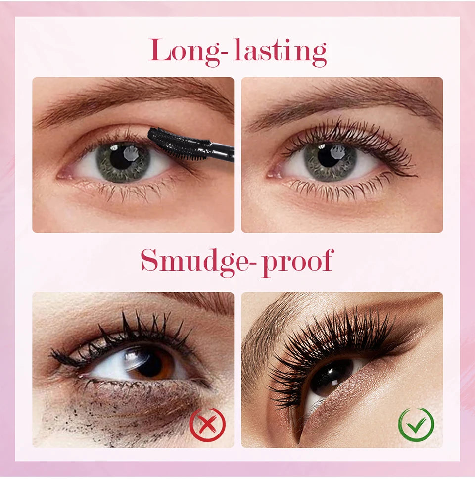 Lakerain Lengthening Volumizing Mascara Fan Shaped Makeup Effect Long Lasting  Clump-Free Lashes Suitable for All Skin Tones