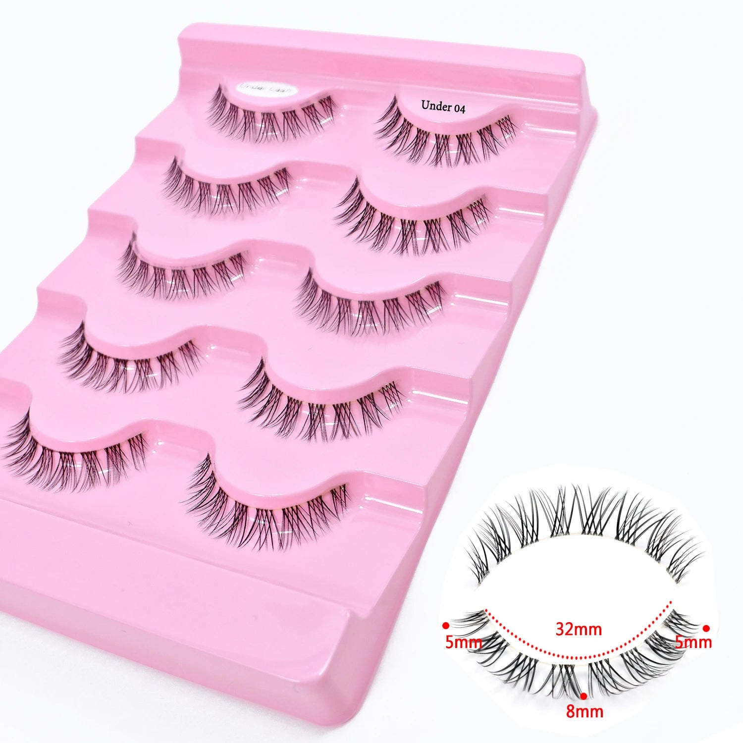5Pairs Bottom Lashes Natural Look Lower Lashes New Cosplay Korean Makeup Clear Band Wispy Manga Under Eyelashes
