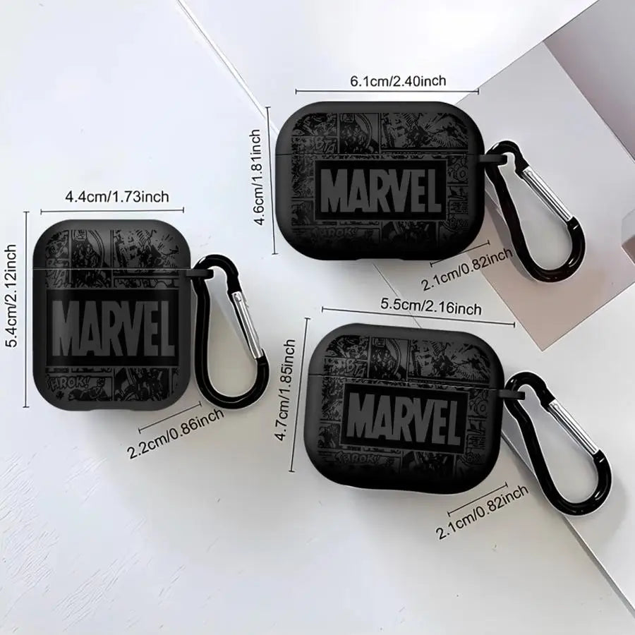 Soft Earphone Cases Cover Case For Airpods 1 2 4 3 Pro Pro2 Pro3 Marvel Logo Ironman Spiderman