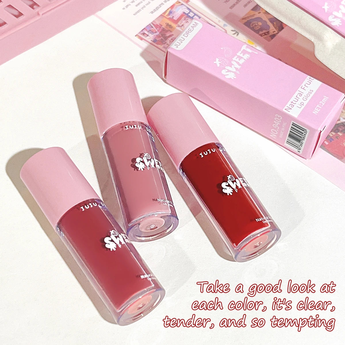 Glossy mirror lip gloss, nude lip gloss, moisturizing, brightening complexion, waterproof, long-lasting for a flawless finish