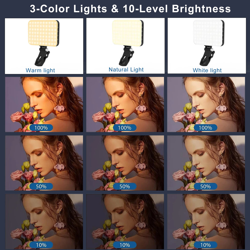 60 LED High Power Rechargeable Clip Fill Video Conference Light with for Iphone, Android, Ipad, Laptop, for Makeup Tiktok Selfie