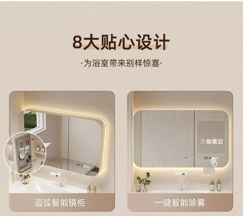 Mirror Floating Bathroom Cabinet Sink Drawer Shelves Vanity Bathroom Cabinet Modern Storage Armoire De Rangement Accessories