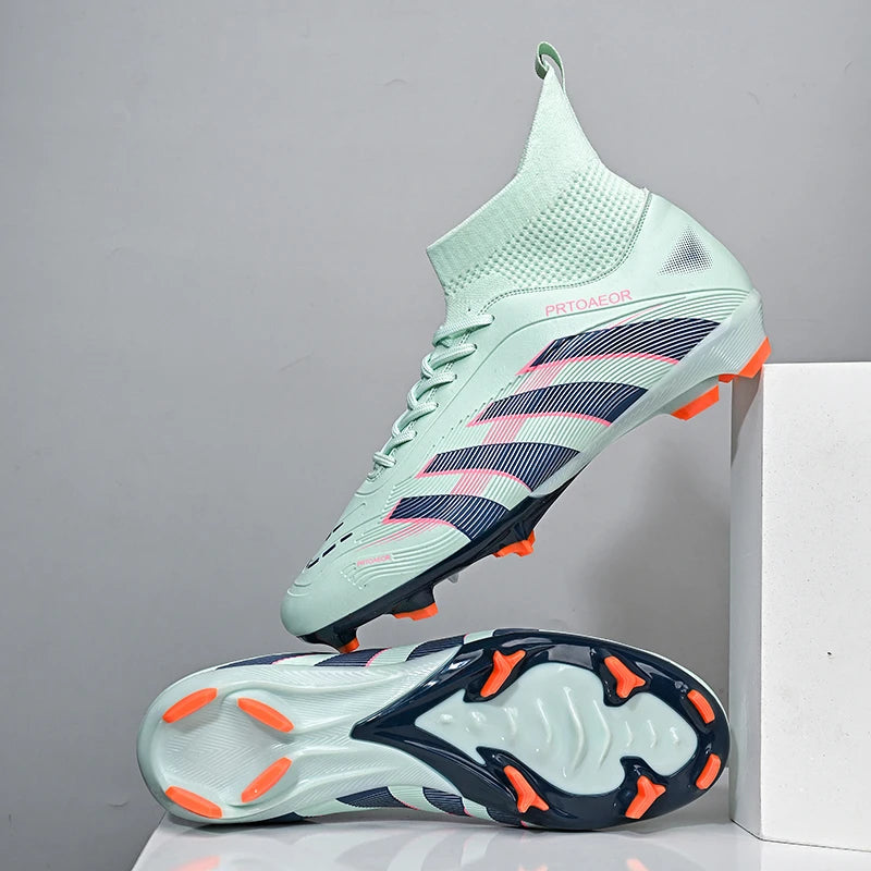 New Men Football Boots Match Soccer Shoes Boys Sneakers Comfortable Professional Non-Slip TF/FG Ankle Sports Shoes Unisex