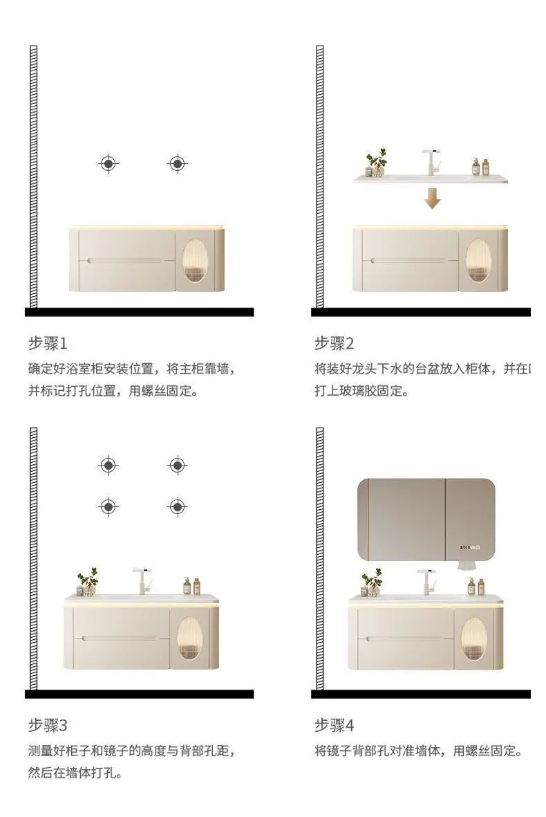 Mirror Floating Bathroom Cabinet Sink Drawer Shelves Vanity Bathroom Cabinet Modern Storage Armoire De Rangement Accessories