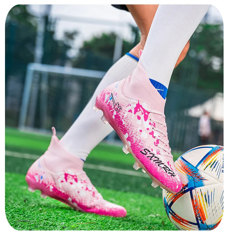 FG Studs Double Star Soccer Cleats with Anti Slip Grip for Superior Traction and Stability on Field