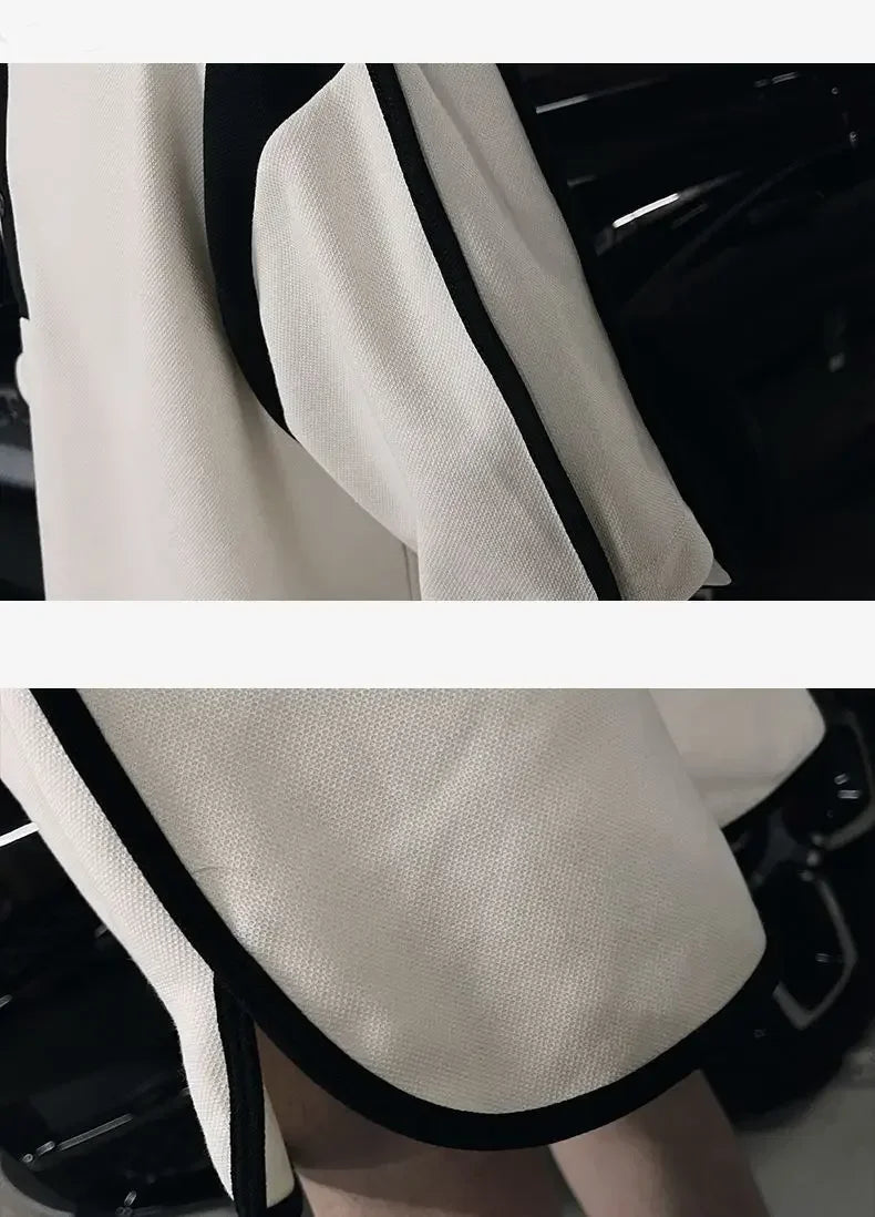 Men's High-end Outfit Suits for Summer Pairing with Handsome Polo Shirt Short-sleeved Shorts Cool Handsome Two-piece Set