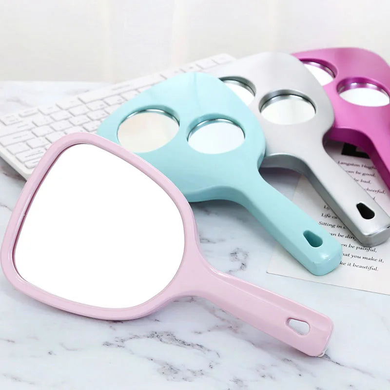 Dormitory Small Makeup Mirror Mini Portable Portable Mirror Small Handheld Handle Mirror Beauty Salon Makeup Mirror