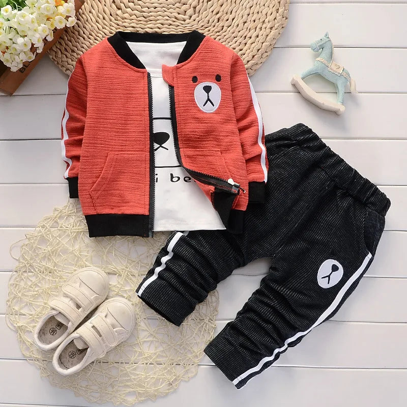 Baby Boy Clothing set fashion Cotton Hooded Tops+Pants 3pcs Outfits Infnat Boys Tracksuit newborn kids clothes Sets