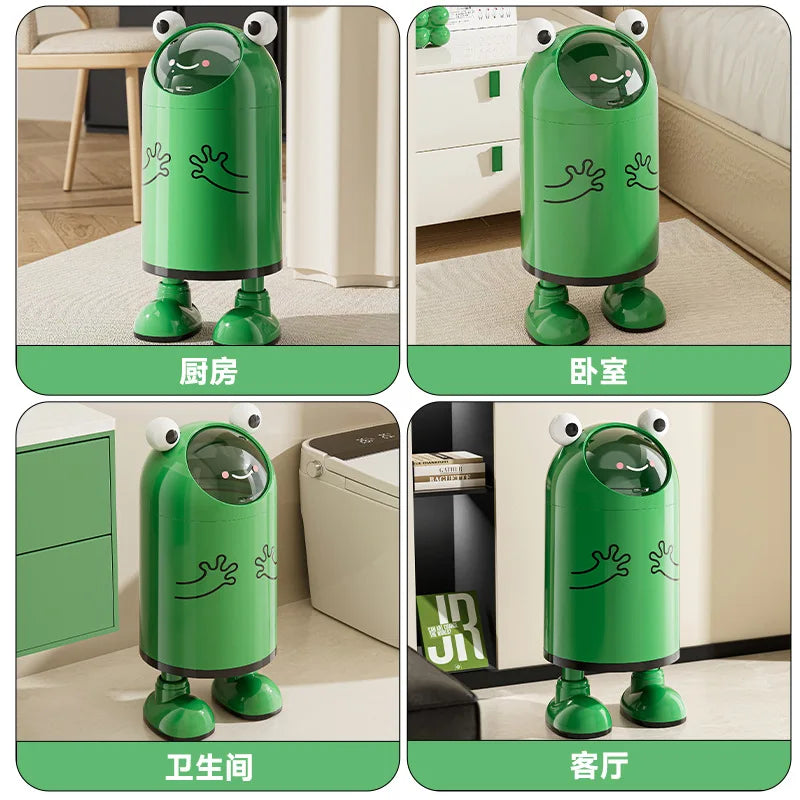 Trash can large large capacity living room kitchen household waste basket sealing sliding cover double layer no bending trash