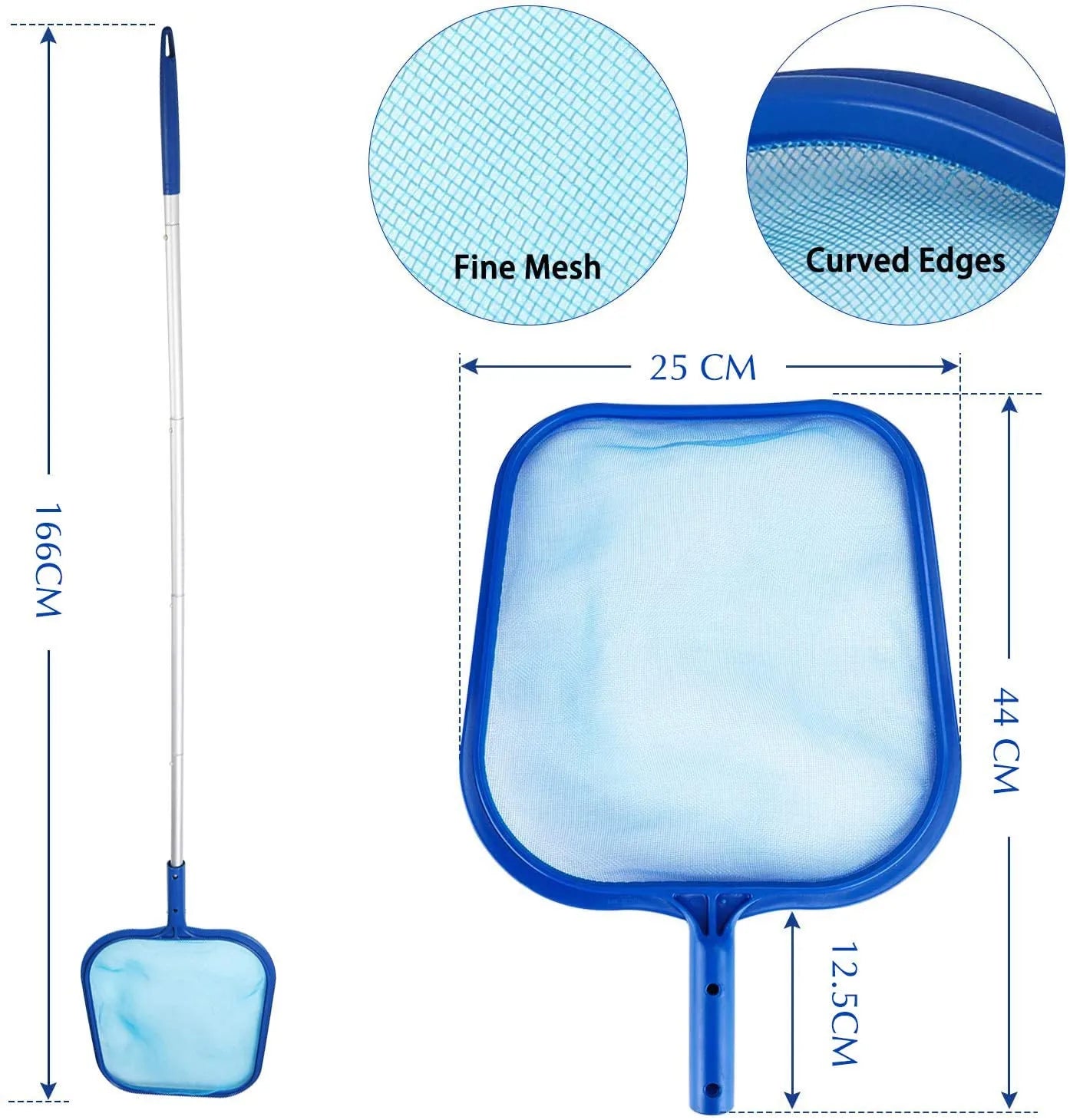 Pool Cleaning Net Skimmer Net Swimming Pool Cleaning Leaf Skimmer Mesh Frame Net Professional Cleaning Accessories for Pool