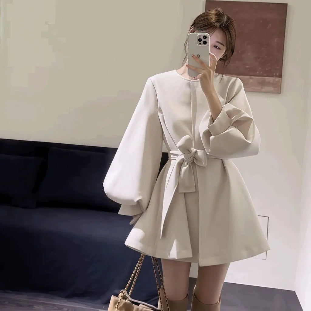 Suit Skirt 2025 Autumn New Style Design Lantern Sleeve Small Suit Jacket for Women