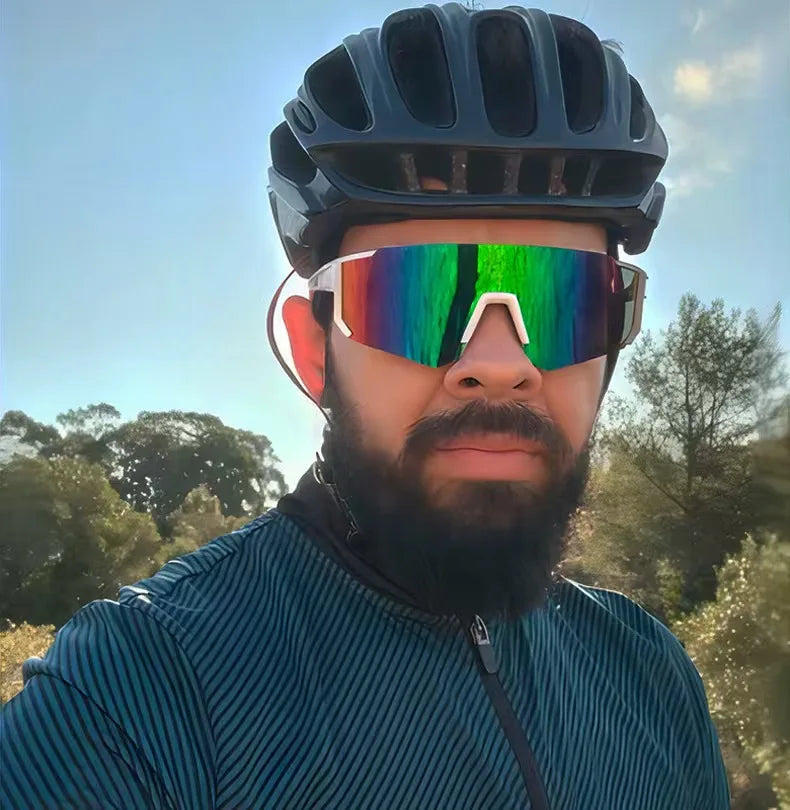 New large-frame sunglasses for men and women, ideal for outdoor sports, cycling, mountaineering, and wind/sand protection.