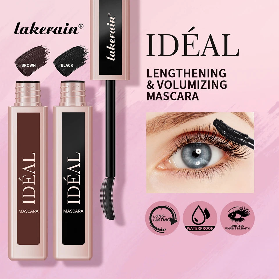 Lakerain Lengthening Volumizing Mascara Fan Shaped Makeup Effect Long Lasting  Clump-Free Lashes Suitable for All Skin Tones