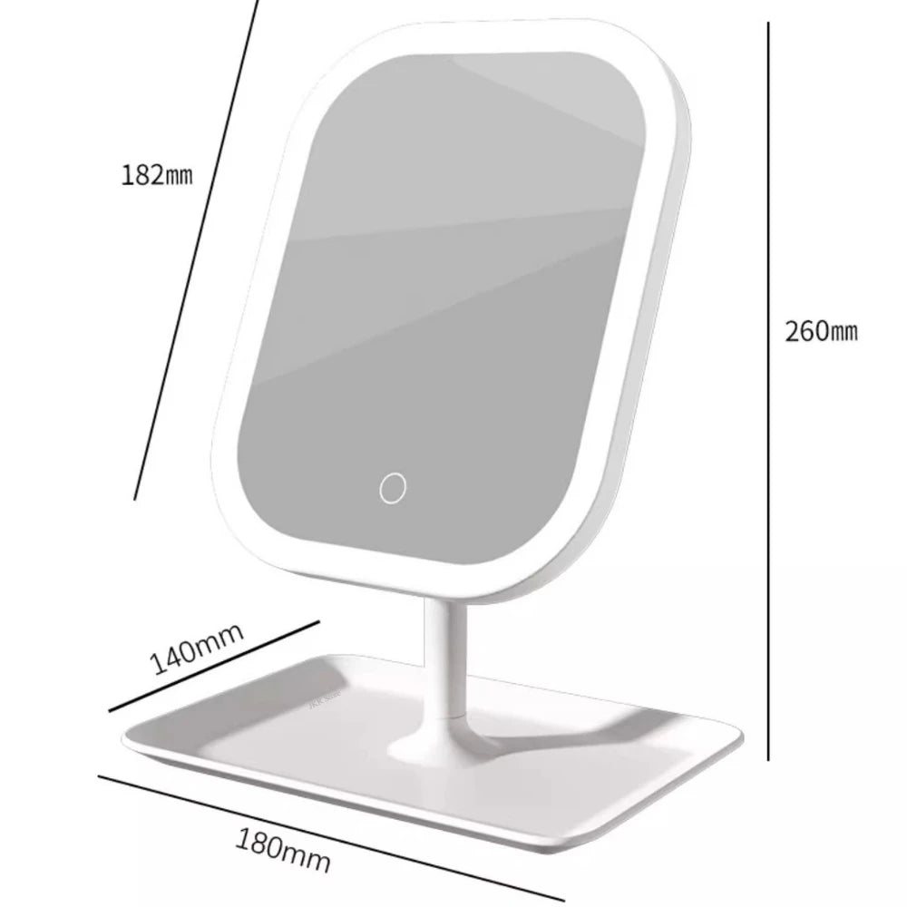 Women's Bedroom Vanity Mirror Makeup Mirrors Niche Modern Desktop Vanity Mirror Wall Table Decorative Bathroom Light Led Home