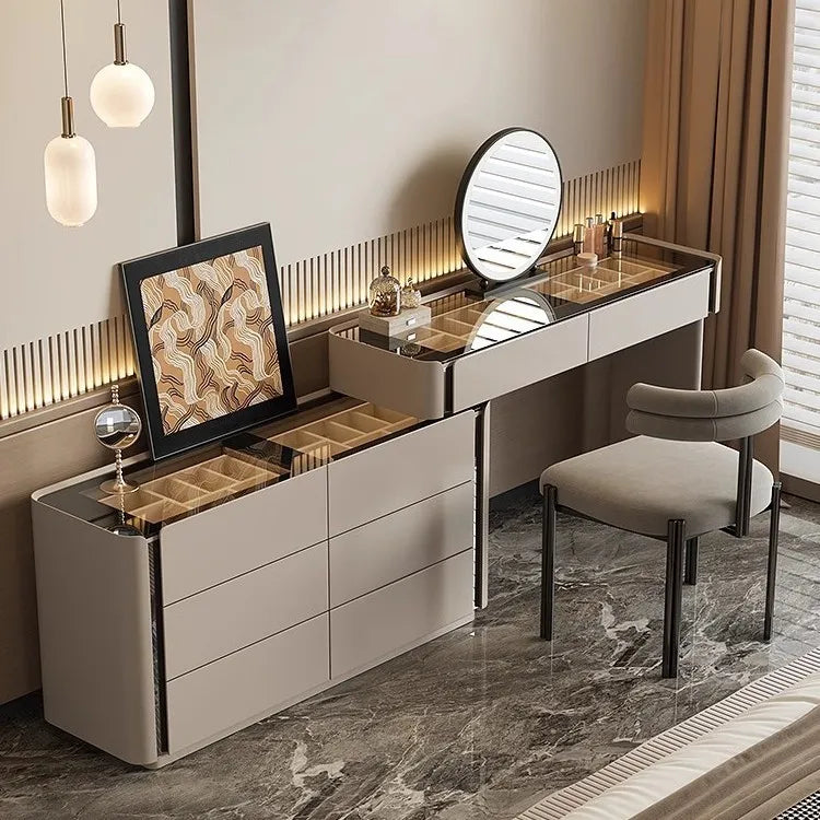Dressing Table Chest of Drawers for Bedroom Sets Modern Vanity with Mirror Jewelry Cabinet Stool Makeup Console Chests Vanity
