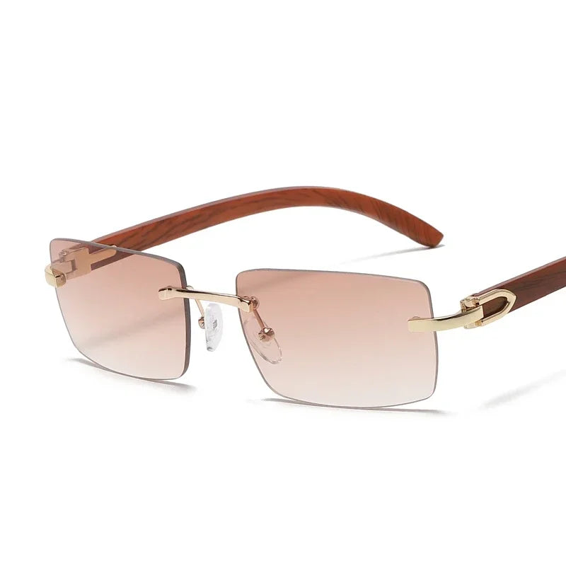 Sunglasses Men Women Sun Glasses Wood Frames Rimless Black Eyeglasses Fashion Eyewear Gafas De Sol