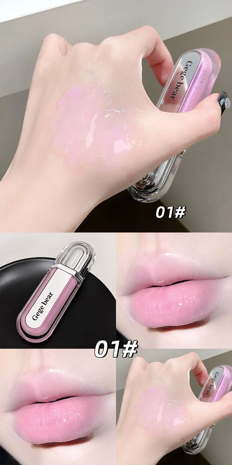 Hydrating Lip Gloss, Water Shine Moisturizing Formula, Glassy Lips Finish, Smooth Non Sticky Feel, Clear Gloss for Daily Makeup