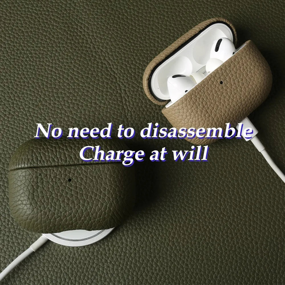 Genuine Leather Case For Airpods Pro 2 Cases Airpods 2 3 Bag Luxury Handmade Wireless Bluetooth Earphone Box Protective shell