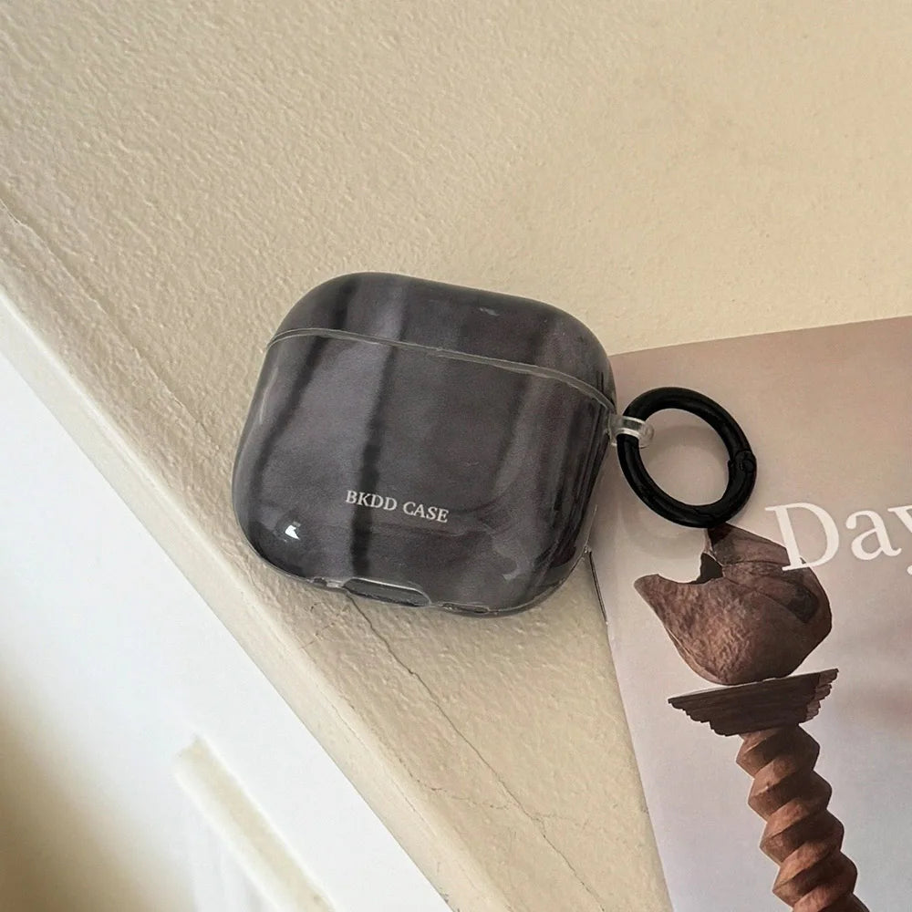 Simple Style Graphite Grey Gloss Soft Protective Case for AirPods 1 or 2 Pro 2 4 3nd Generation Earphone Fundas Shockproof Coque