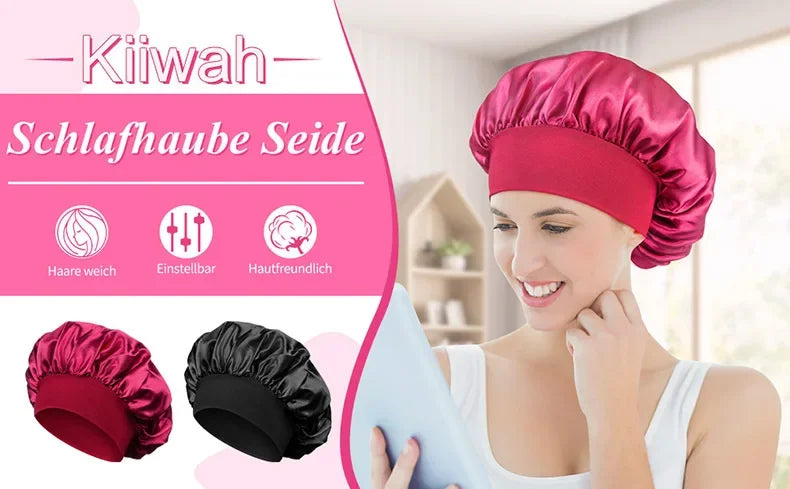 Bonnet for Sleeping Women, Double Layer Hair Satin Bonnets with Elastic Band, Sleep Cap Curly Natural Hair