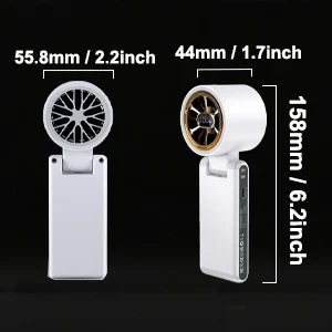 Fan - Handheld/Waist Clip/Neck-Wear Fan, 5-Speed Adjustment, 5000mAh Battery, 20-Hour Extended Run Time (Black/White/Pink)