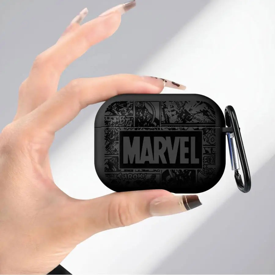 Soft Earphone Cases Cover Case For Airpods 1 2 4 3 Pro Pro2 Pro3 Marvel Logo Ironman Spiderman