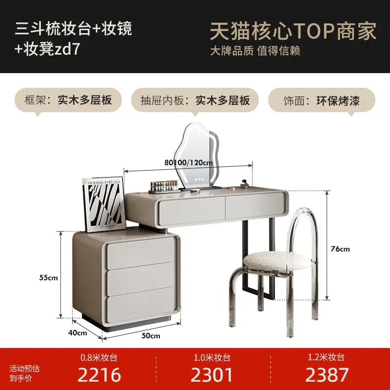 Modern Vanity Table Storage Dressing Mirror Vanity Table Drawer Makeup Tocador De Maquillaje Mueble Con Espejo Bedroom Furniture
