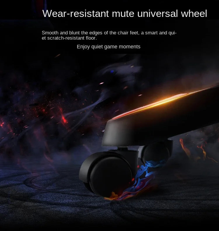 Gaming Chair For Video Game Or Office With Lumbar And Cervical Cushion Ergonomic Adjustable In Height And Reclining  Adjustable