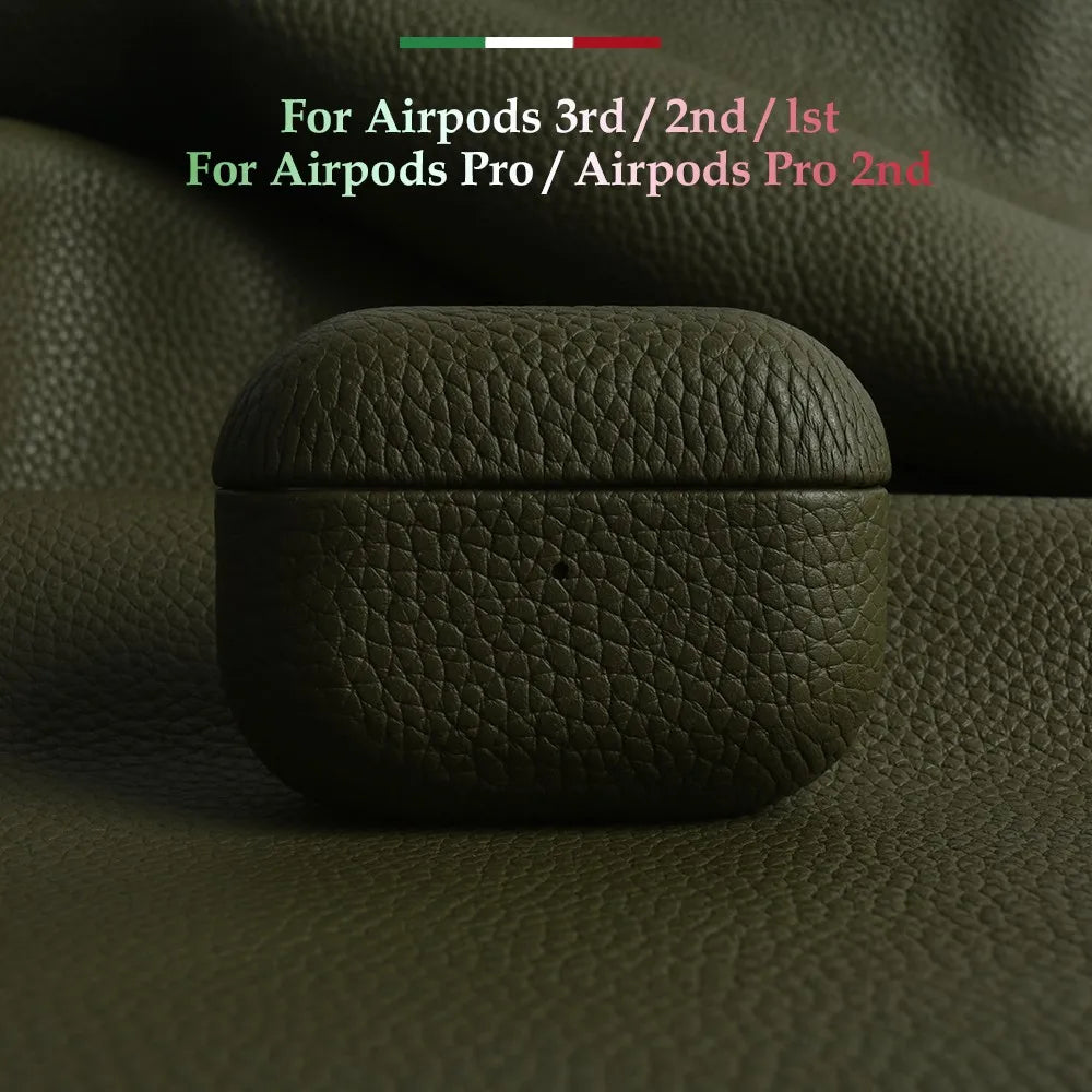 Genuine Leather Case For Airpods Pro 2 Cases Airpods 2 3 Bag Luxury Handmade Wireless Bluetooth Earphone Box Protective shell
