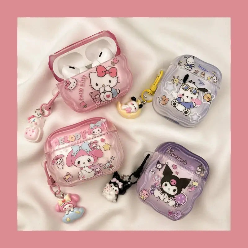 Cute Cartoon Case for AirPods 4 Protective Case for AirPods Pro2 Pro3 Pro 3 2 1 Headphone Case with Keychain