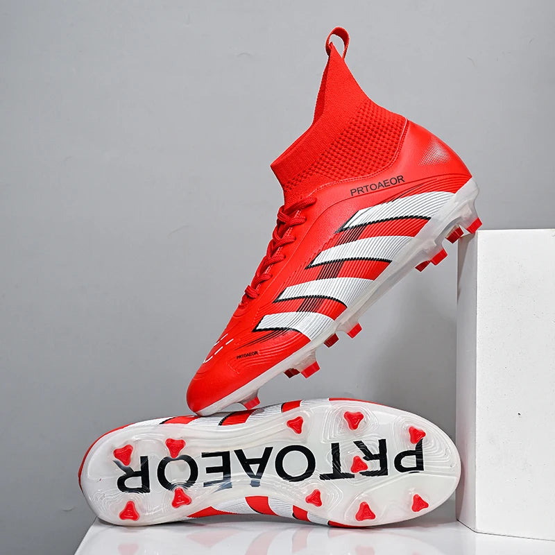 New Men Football Boots Match Soccer Shoes Boys Sneakers Comfortable Professional Non-Slip TF/FG Ankle Sports Shoes Unisex