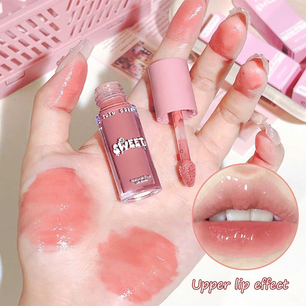 Glossy mirror lip gloss, nude lip gloss, moisturizing, brightening complexion, waterproof, long-lasting for a flawless finish