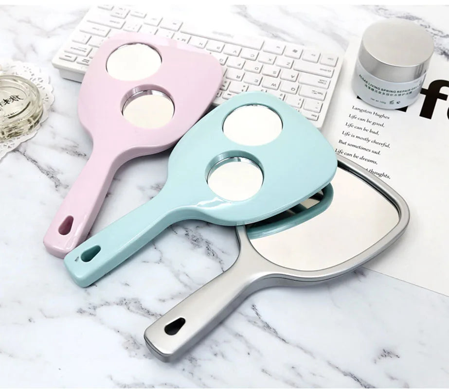 Dormitory Small Makeup Mirror Mini Portable Portable Mirror Small Handheld Handle Mirror Beauty Salon Makeup Mirror
